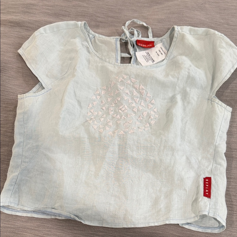 Replay 100% Linen crop top